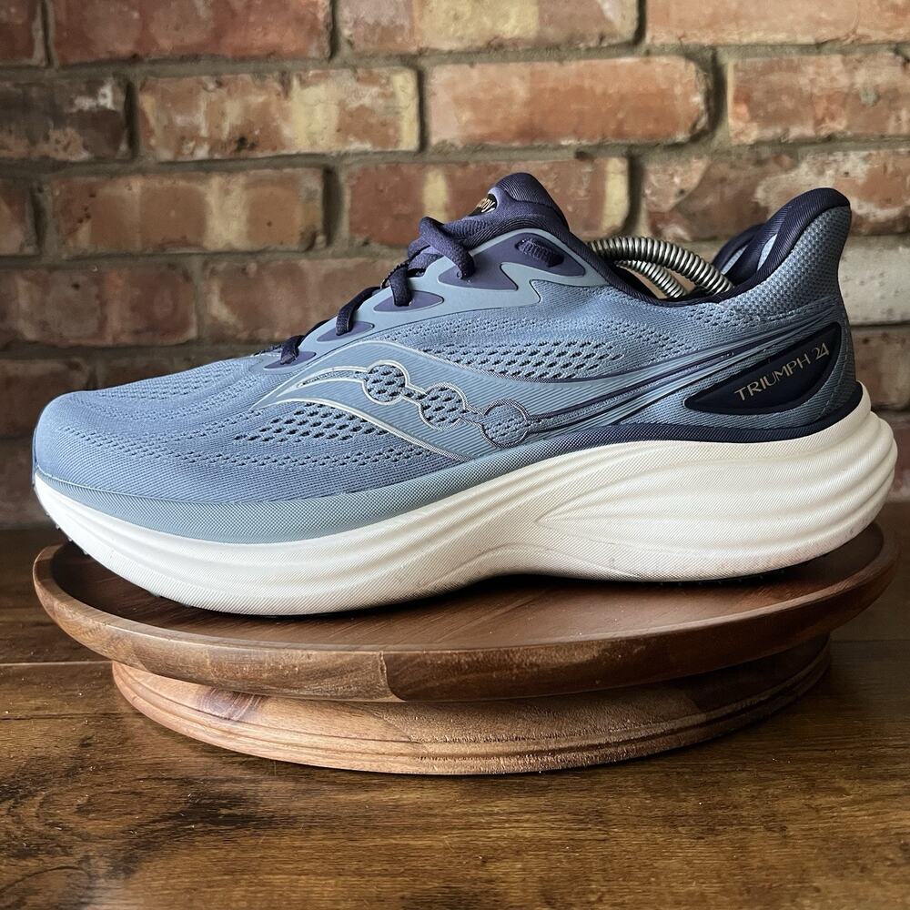 Saucony Triumph 24 Neutral Cushioned Men's 11 Blue Running Sneakers Shoes